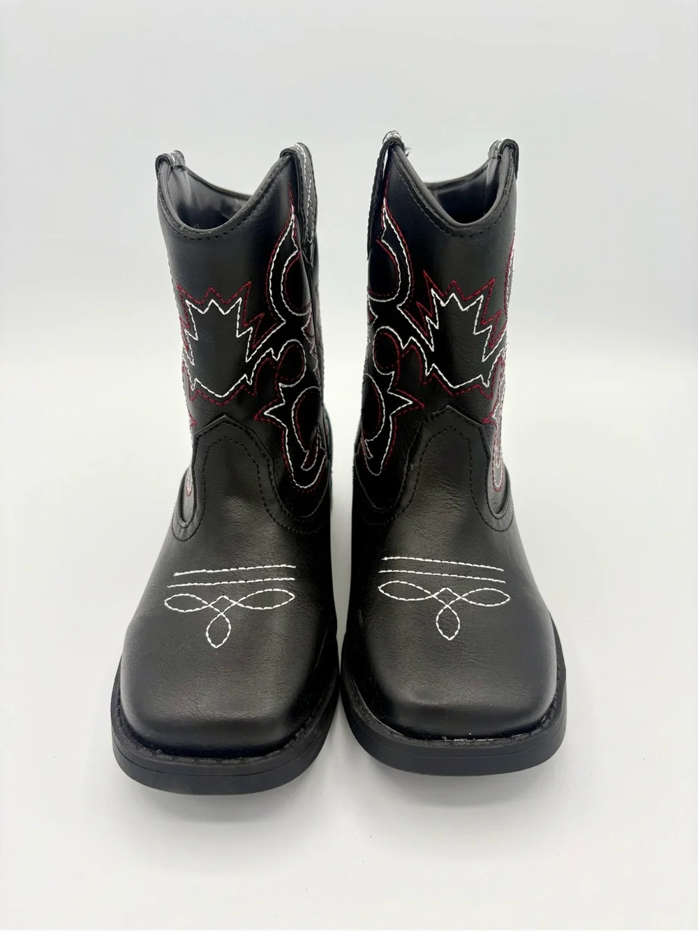 NEW Wonder Nation Toddler & Boys Cowboy Western Boots Black Red Costume Size 12
